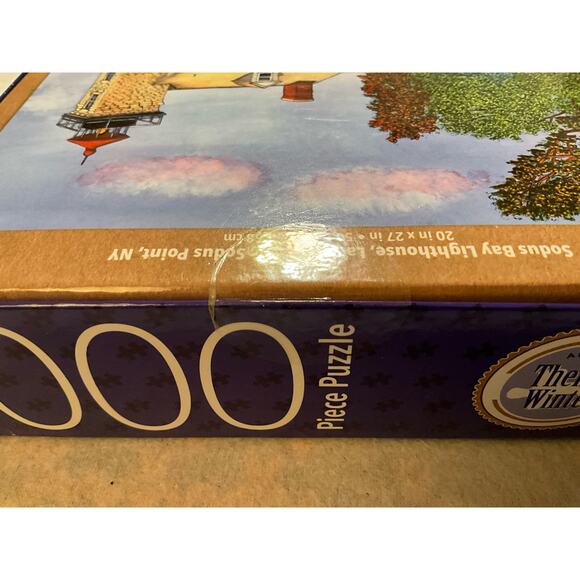 New Sealed Premium Quality Blue Board 1000 Pc Puzzle 20X27 Sodus Bay Lighthouse - Picture 10 of 10